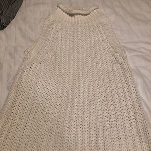 Anthropologie white sleeveless turtleneck sweater